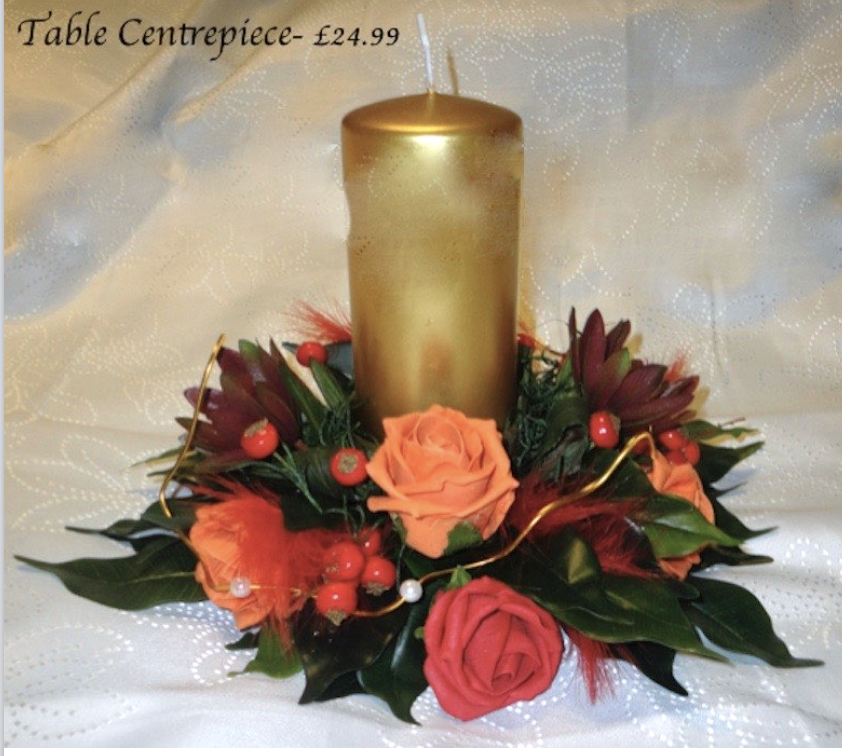 Burnt Orange Candle Wreath WREATH08